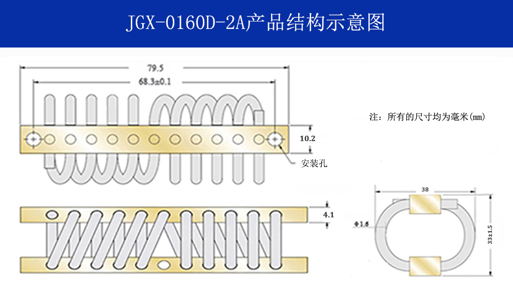 JGX-0160D-2A多應(yīng)用鋼絲繩隔振器結(jié)構(gòu)